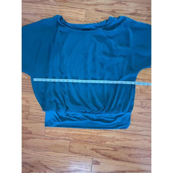 Alyx Blouse Emerald Green Size XL Built-in Tank Top- Sheer overlay and sleeves - - Picture 5 of 6